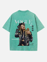Rihanna Print Round Neck T-shirt