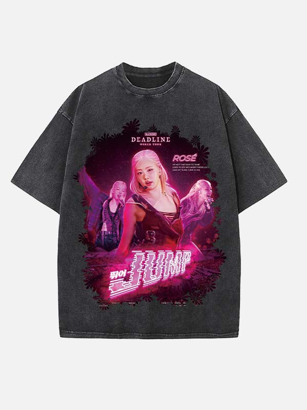 BLACKPINK Rosé Print Round Neck T-shirt