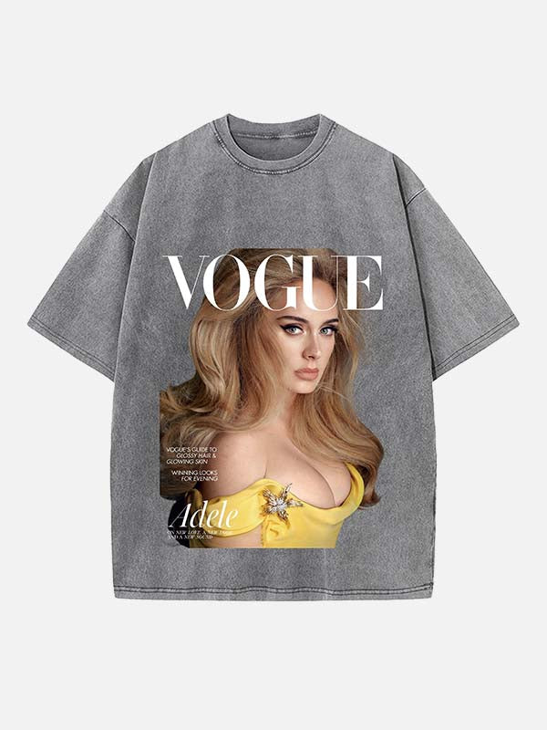 Adele Print Round Neck T-shirt