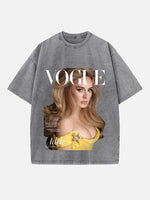 Adele Print Round Neck T-shirt