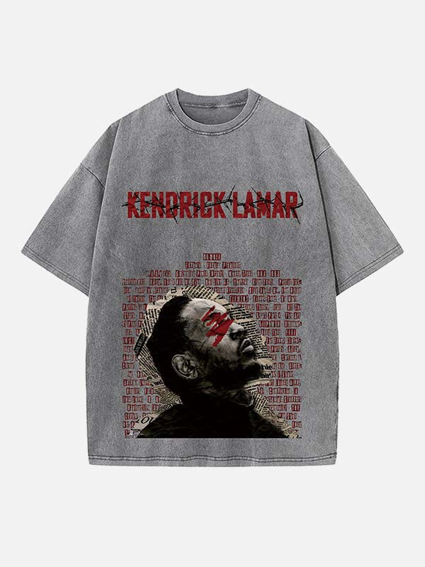 Kendrick Lamar Print Round Neck T-shirt
