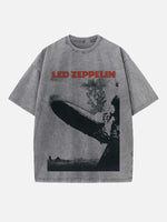 Led Zeppelin Print Round Neck T-shirt