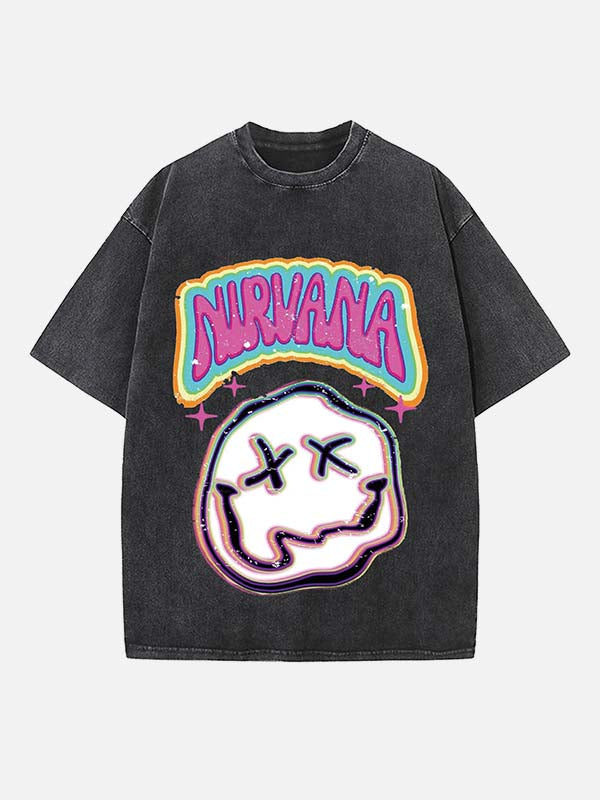 NIRVANA Print Round Neck T-shirt