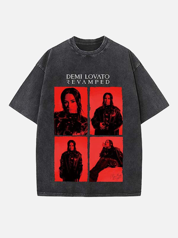Demi Lovato Print Round Neck T-shirt