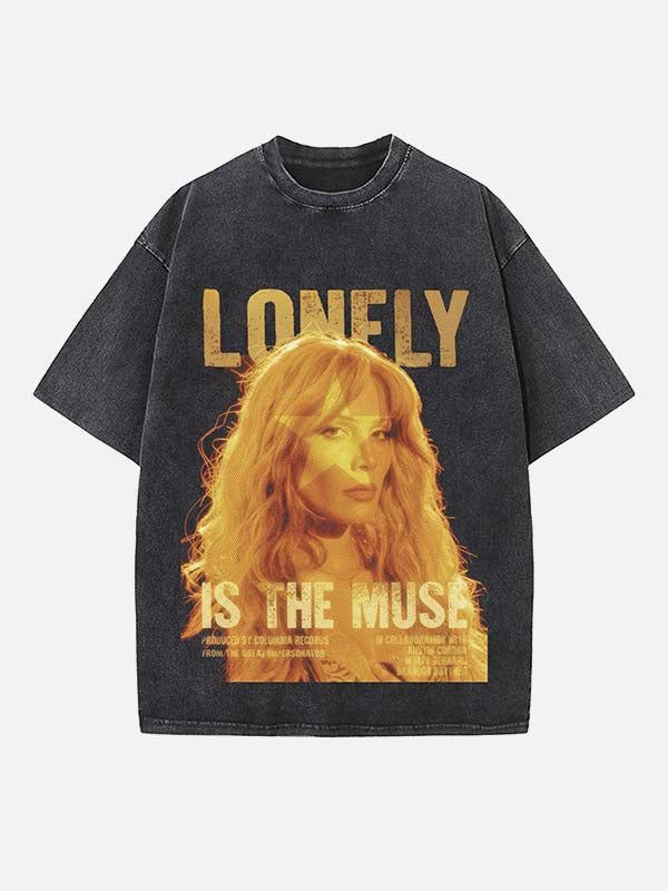 Halsey Print Round Neck T-shirt