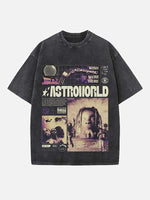 Travis Scott Print Round Neck T-shirt