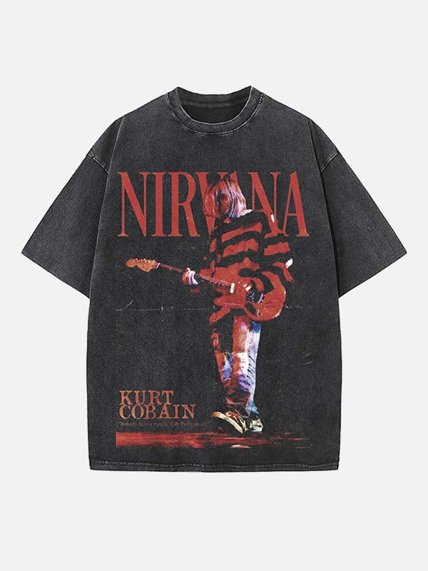 NIRVANA Print Round Neck T-shirt