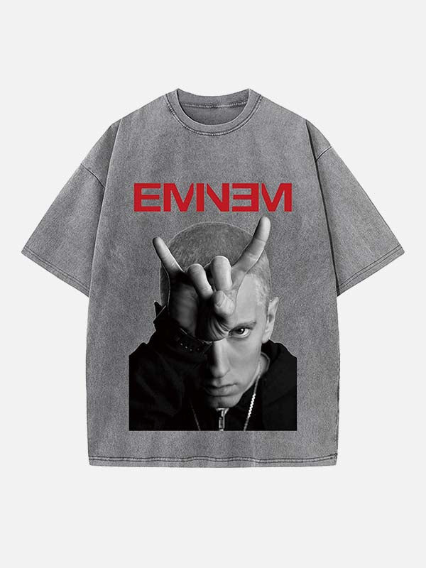Eminem Print Round Neck T-shirt