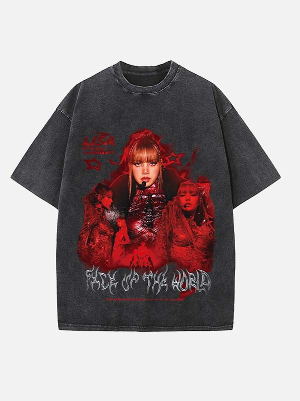BLACKPINK Lisa Print Round Neck T-shirt