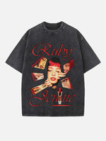 BLACKPINK Jennie Print Round Neck T-shirt