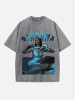 Rihanna Print Round Neck T-shirt