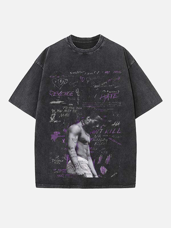 XXXTENTACION Print Round Neck T-shirt