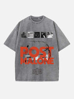 Post Malone Print Round Neck T-shirt