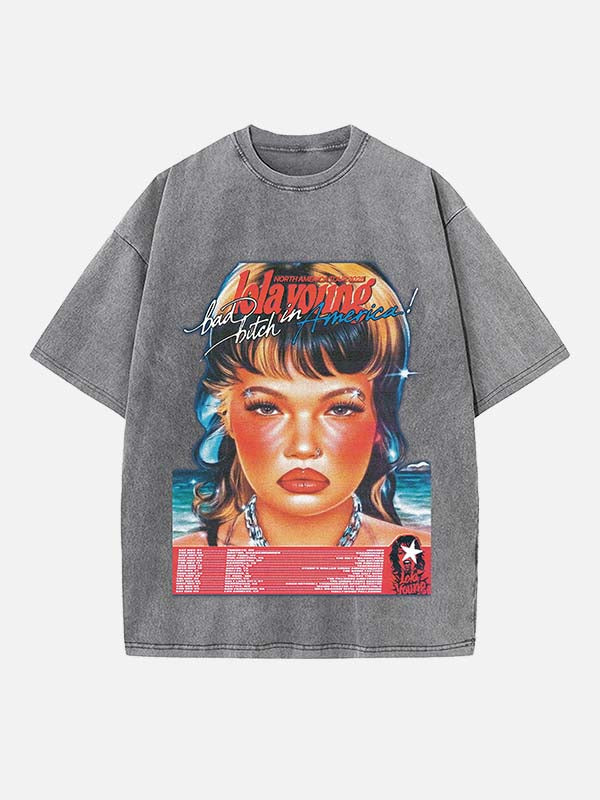 Lola Young Print Round Neck T-shirt