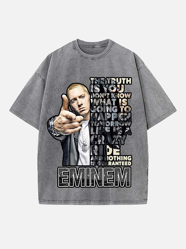 Eminem Print Round Neck T-shirt