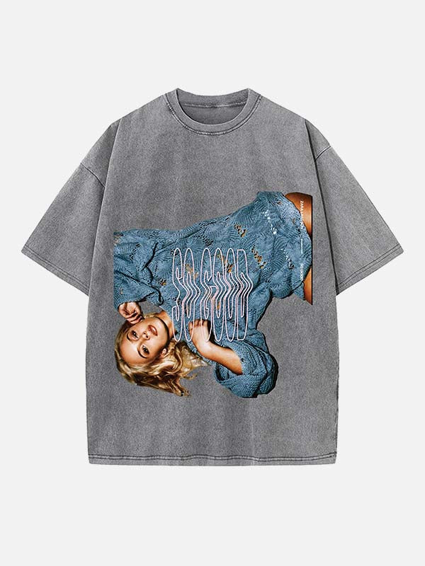 Zara Larsson Print Round Neck T-shirt