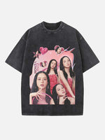 BLACKPINK Jisoo Print Round Neck T-shirt
