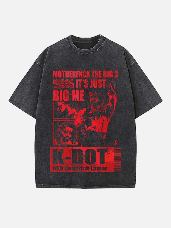 Kendrick Lamar Print Round Neck T-shirt