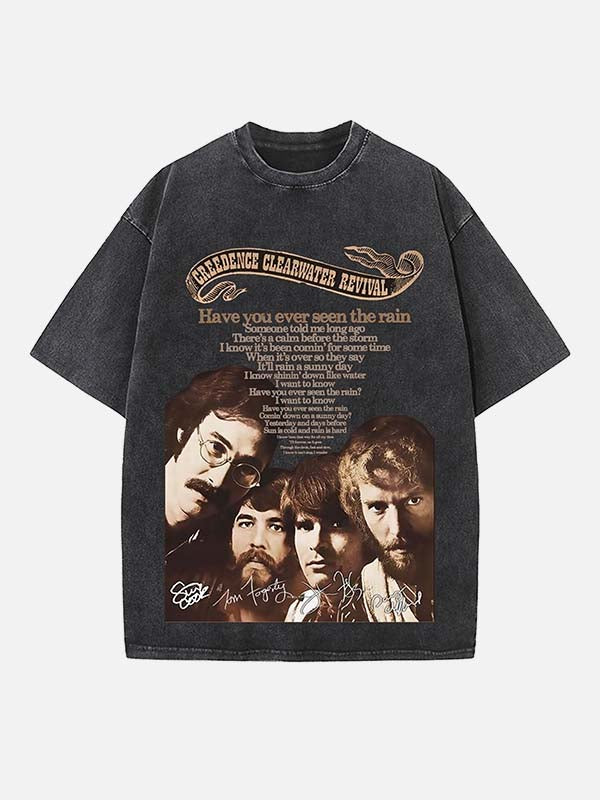 Creedence Clearwater Revival Print Round Neck T-shirt