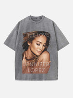 Jennifer Lopez Print Round Neck T-shirt