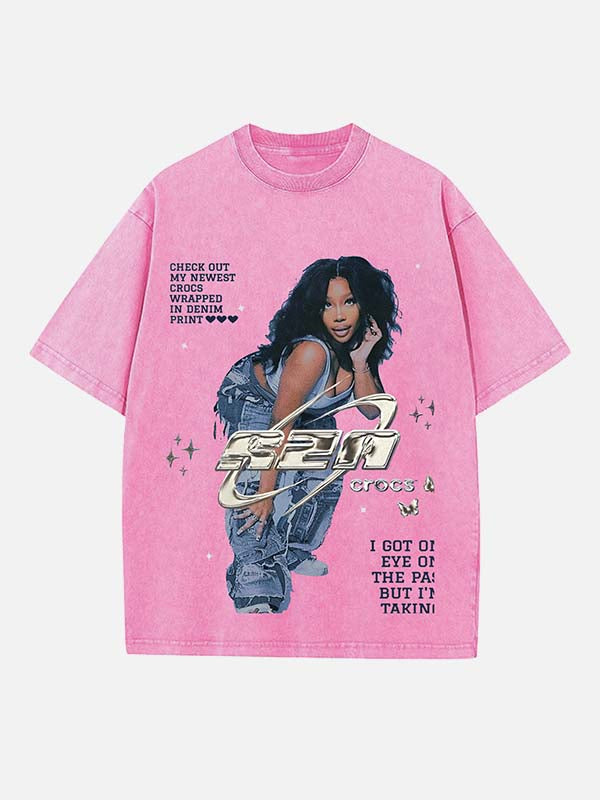 SZA Print Round Neck T-shirt