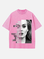 Adele Print Round Neck T-shirt