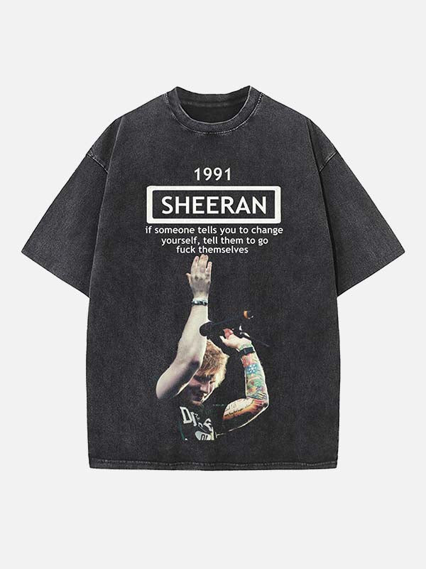 Ed Sheeran Print Round Neck T-shirt