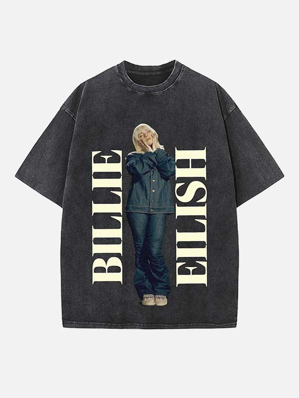 Billie Eilish Print Round Neck T-shirt