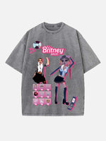 Britney Spears Print Round Neck T-shirt