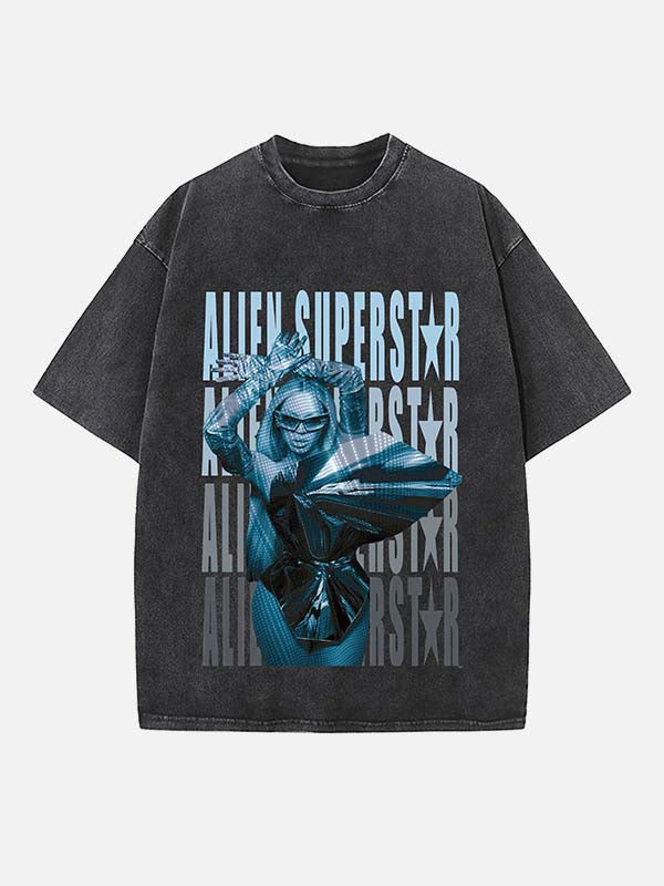 Beyoncé Print Round Neck T-shirt