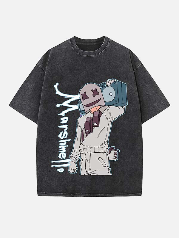 Marshmello Print Round Neck T-shirt