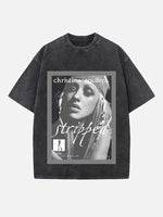 Christina Aguilera Print Round Neck T-shirt