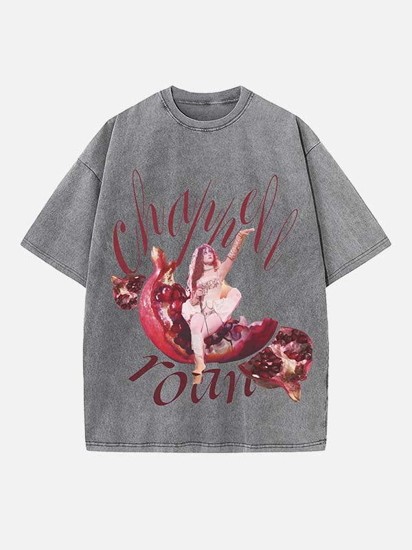 Chappell Roan Print Round Neck T-shirt