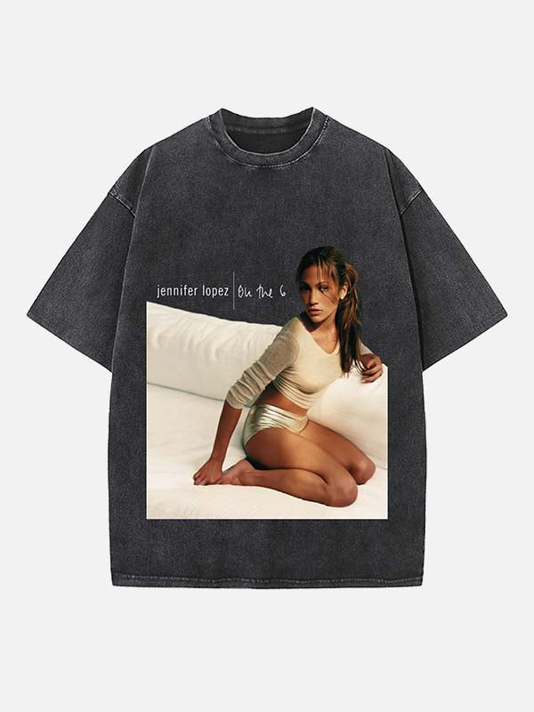Jennifer Lopez Print Round Neck T-shirt