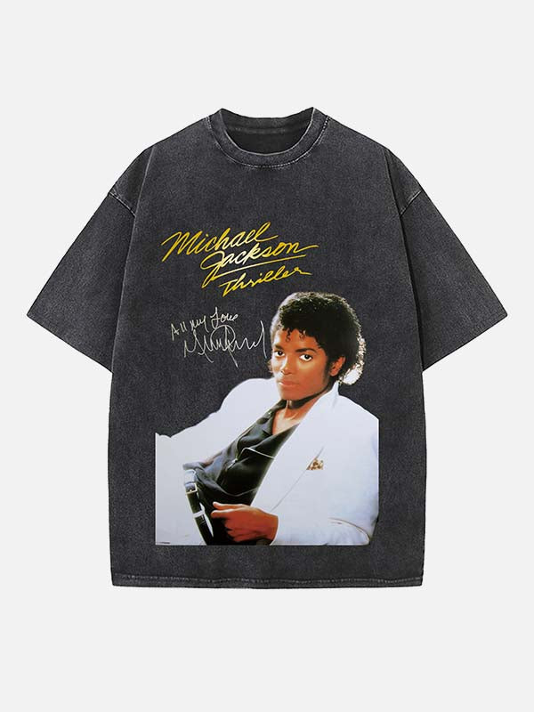 Michael Jackson Print Round Neck T-shirt