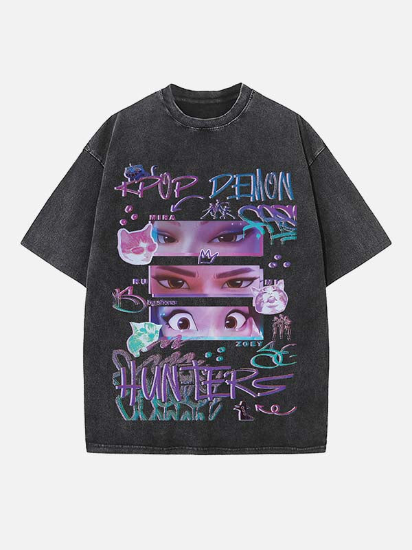 HUNTR/X Print Round Neck T-shirt