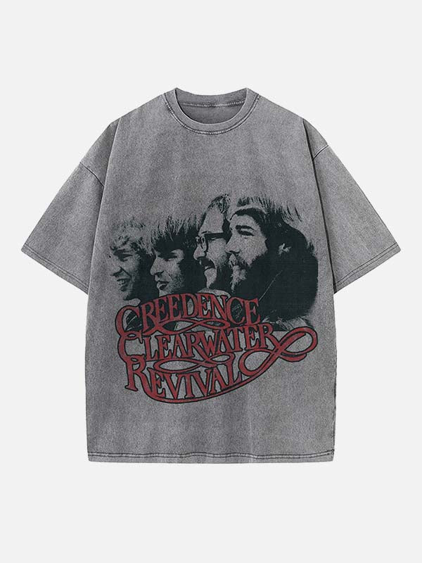 Creedence Clearwater Revival Print Round Neck T-shirt