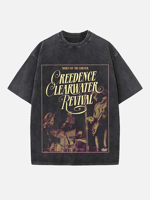 Creedence Clearwater Revival Print Round Neck T-shirt