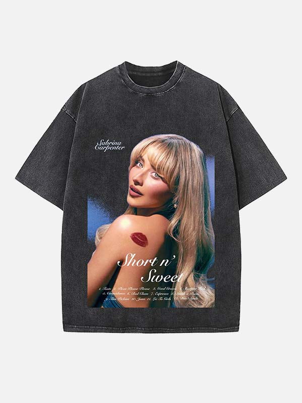 Sabrina Carpenter Print Round Neck T-shirt