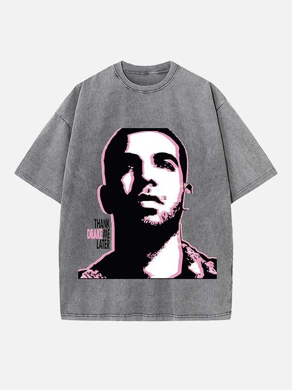 Drake Print Round Neck T-shirt