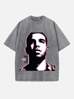 Drake Print Round Neck T-shirt
