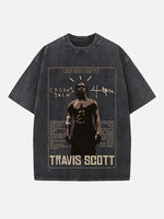 Travis Scott Print Round Neck T-shirt