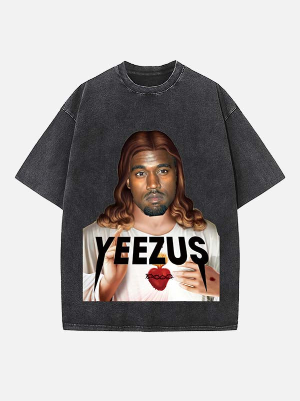 Kanye West Print Round Neck T-shirt