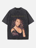 Mariah Carey Print Round Neck T-shirt