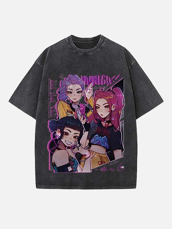 HUNTR/X Print Round Neck T-shirt