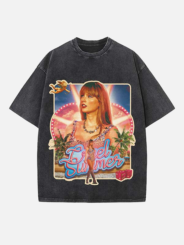 Taylor Swift Print Round Neck T-shirt