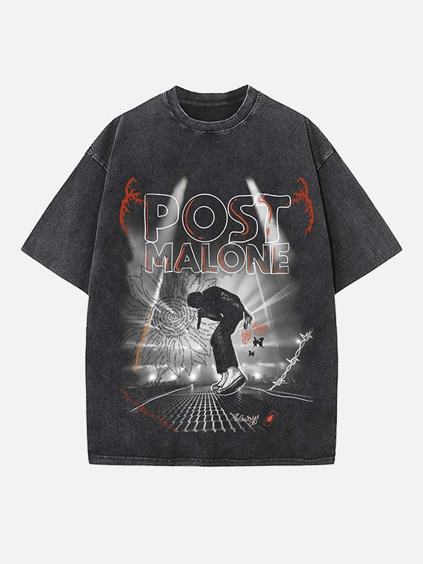 Post Malone Print Round Neck T-shirt