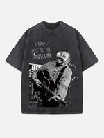 Post Malone Print Round Neck T-shirt