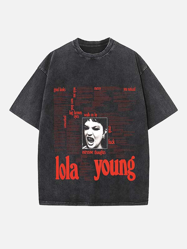 Lola Young Print Round Neck T-shirt