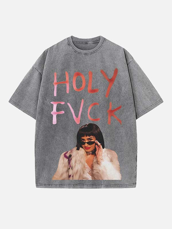 Demi Lovato Print Round Neck T-shirt